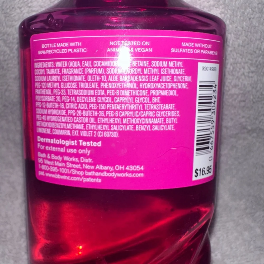 New Bath & Body Works Perfect In Pink Body Wash W/Vitamin B5 & Aloe 10Oz Bottle